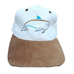 David Dunleavy Vintage Hat Cap Whale Dolphin Fishing Nautical Ocean Sea Life